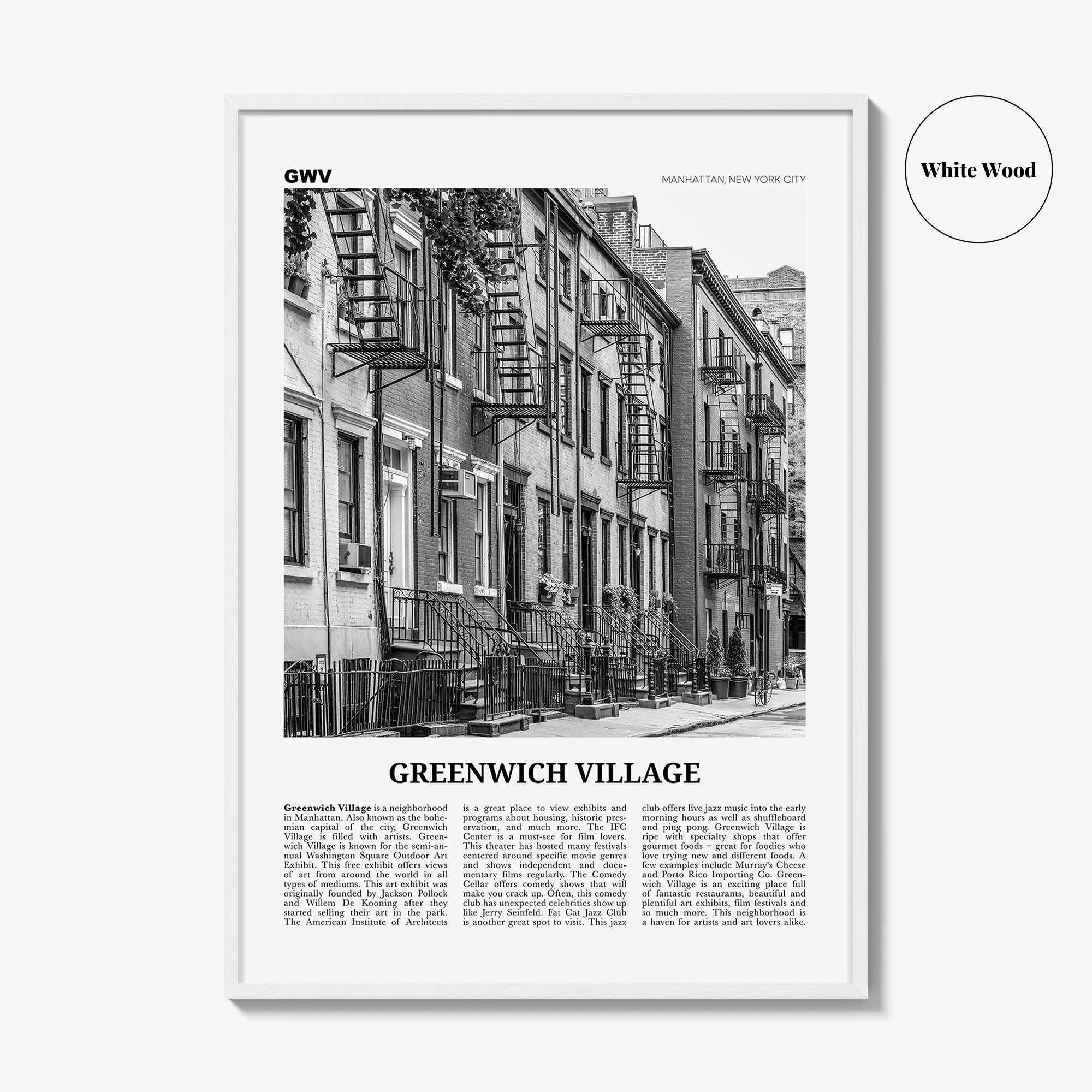 Greenwich Village Print Black and White, Greenwich Village Wall Art, Greenwich Village Poster, Greenwich Village Photo, Manhattan, New York