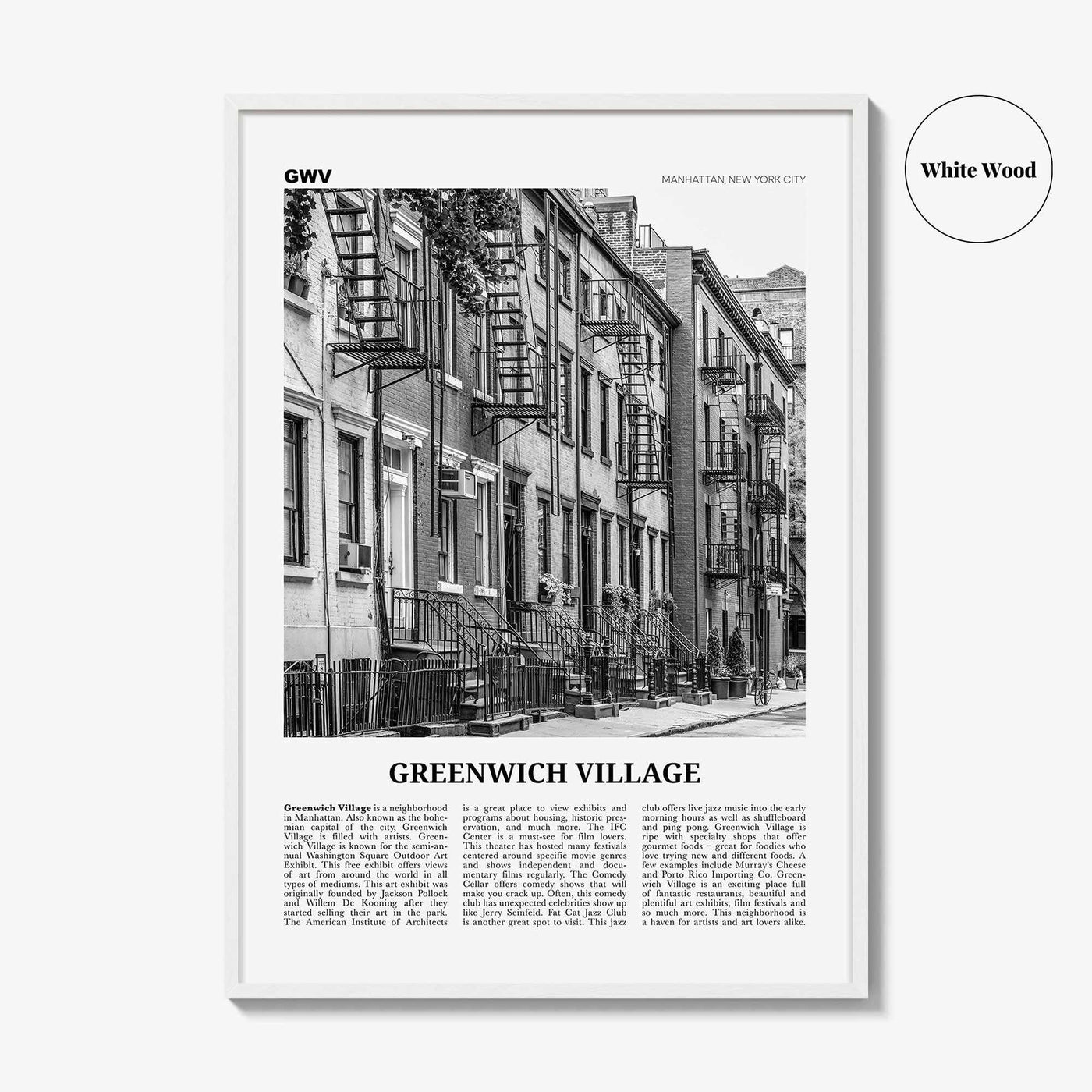 Greenwich Village Print Black and White, Greenwich Village Wall Art, Greenwich Village Poster, Greenwich Village Photo, Manhattan, New York