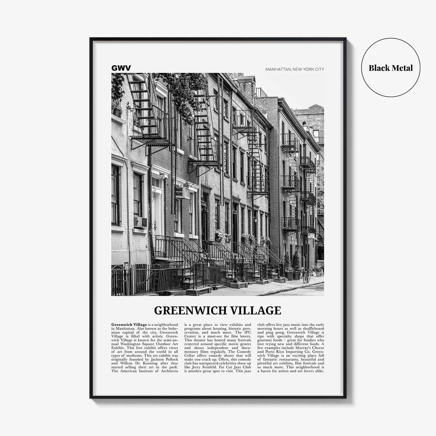 Greenwich Village Print Black and White, Greenwich Village Wall Art, Greenwich Village Poster, Greenwich Village Photo, Manhattan, New York