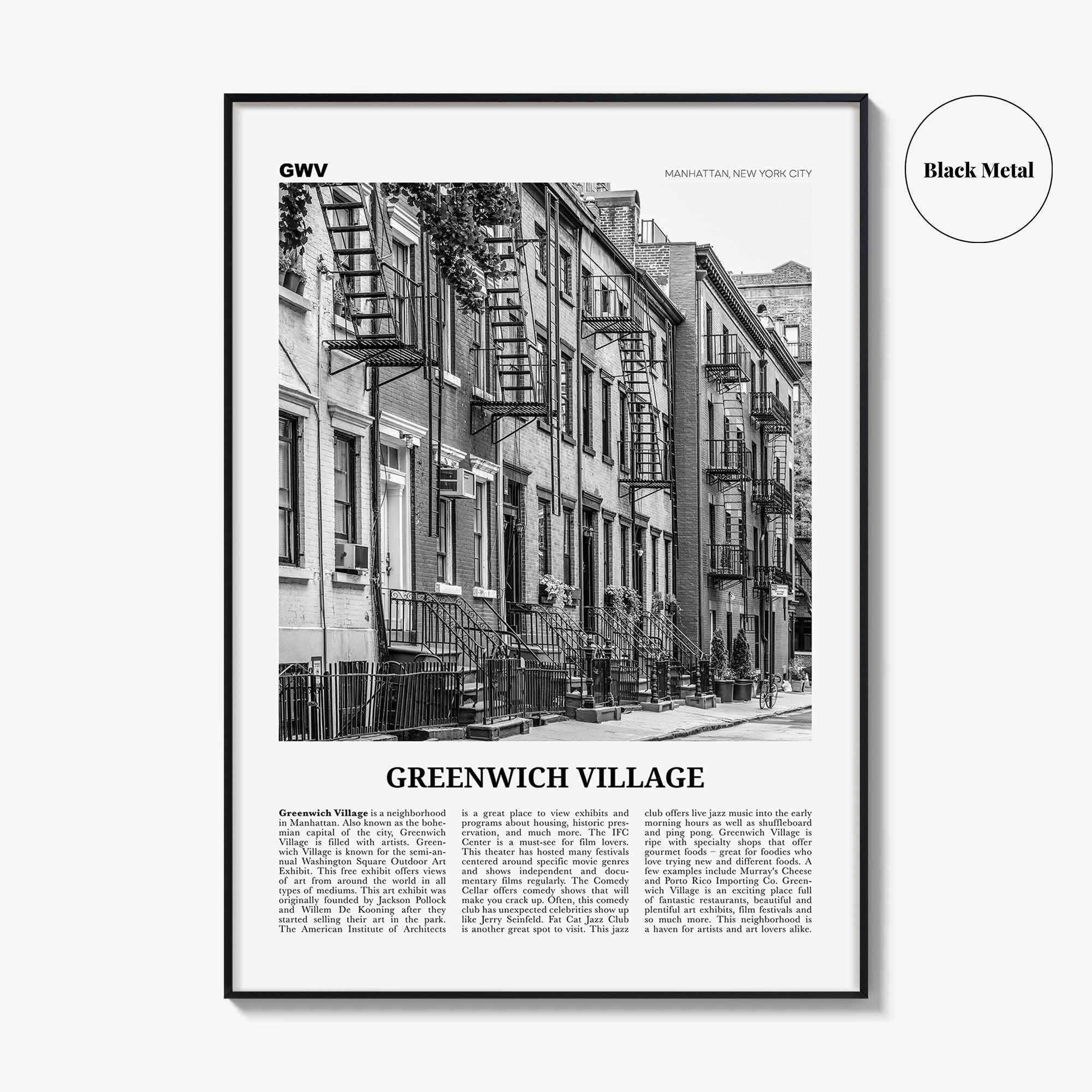 Greenwich Village Print Black and White, Greenwich Village Wall Art, Greenwich Village Poster, Greenwich Village Photo, Manhattan, New York