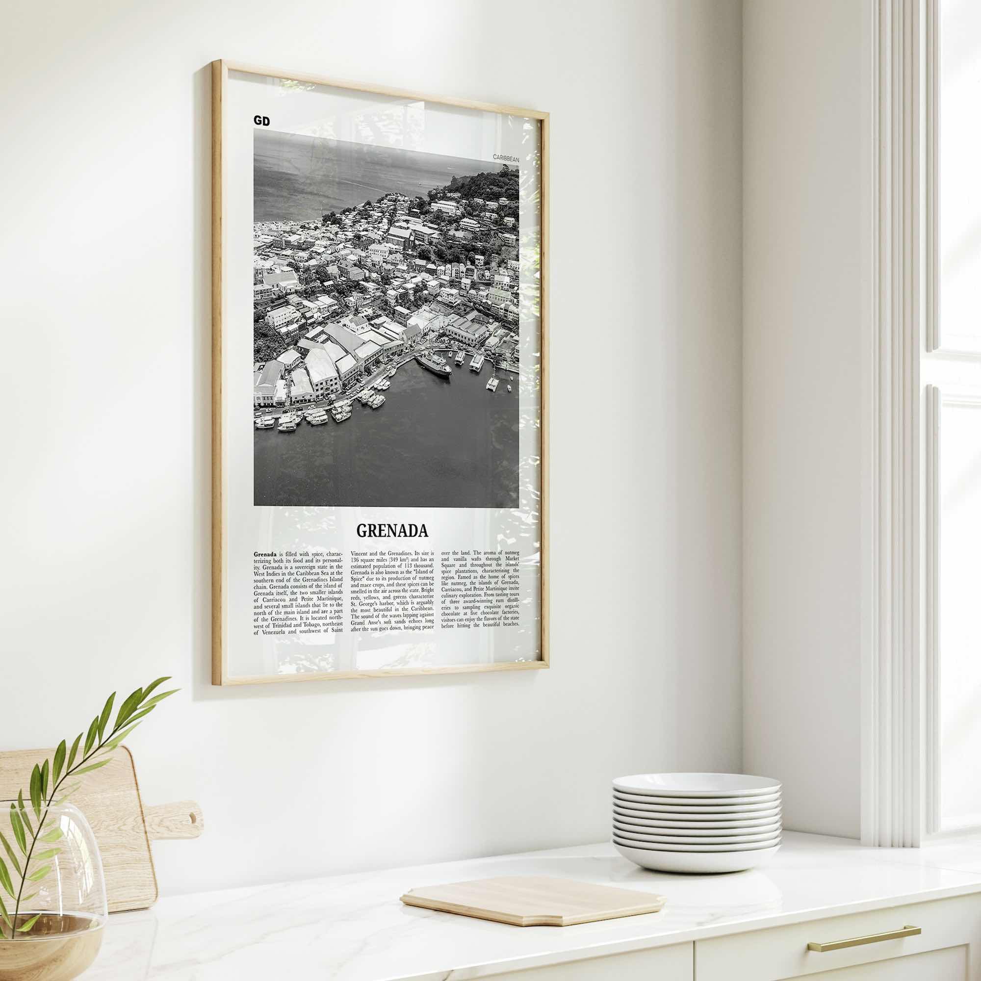 Grenada Print Black and White, Grenada Wall Art, Grenada Poster, Grenada Photo, Grenada Decor, Gwenad, West Indies, Saint Vincent, Caribbean