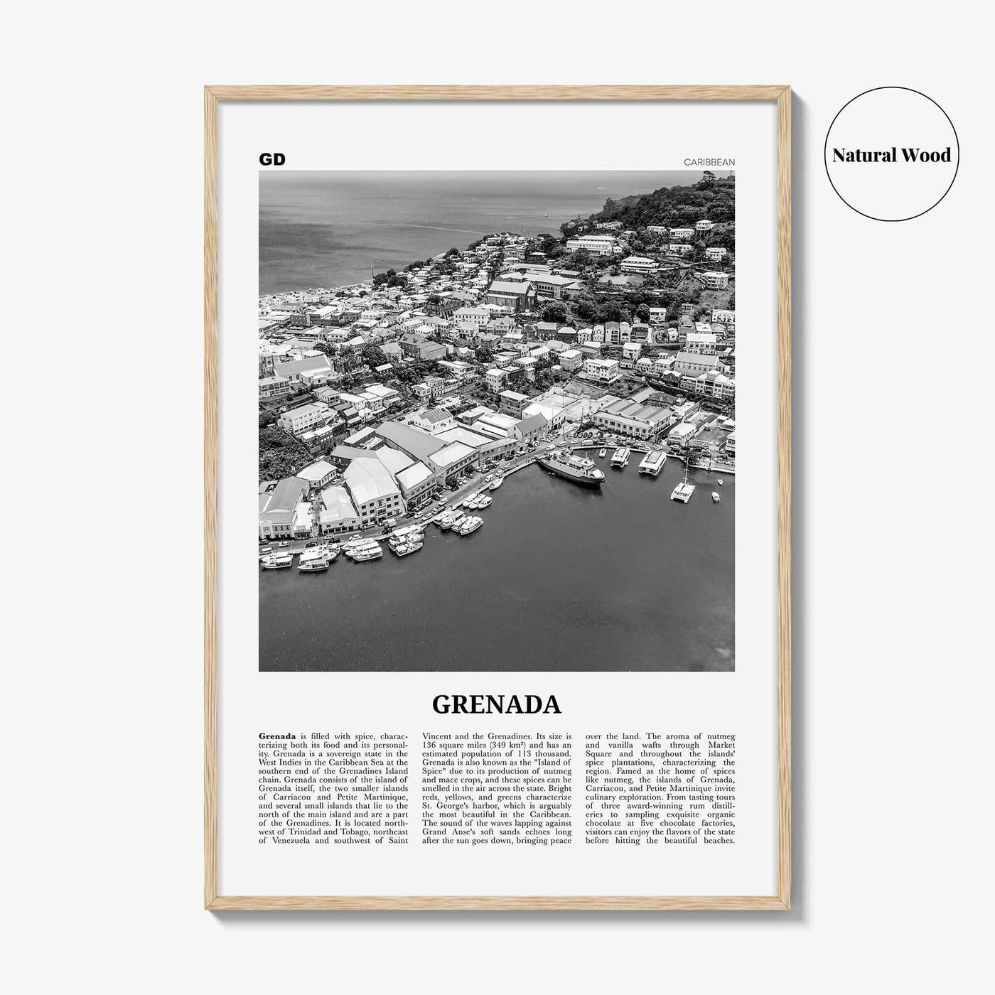 Grenada Print Black and White, Grenada Wall Art, Grenada Poster, Grenada Photo, Grenada Decor, Gwenad, West Indies, Saint Vincent, Caribbean