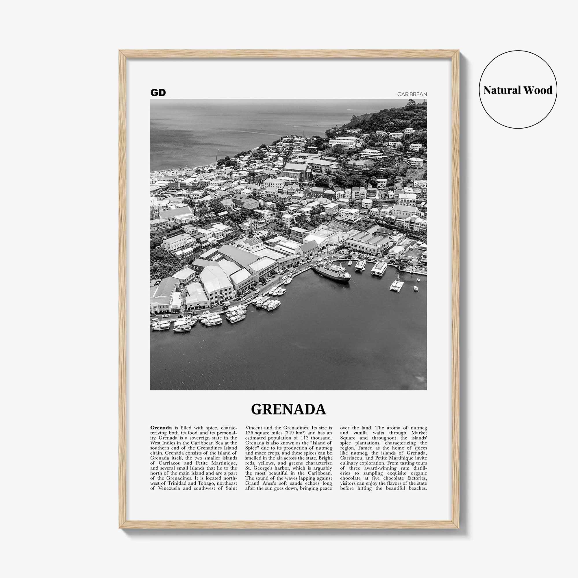 Grenada Print Black and White, Grenada Wall Art, Grenada Poster, Grenada Photo, Grenada Decor, Gwenad, West Indies, Saint Vincent, Caribbean