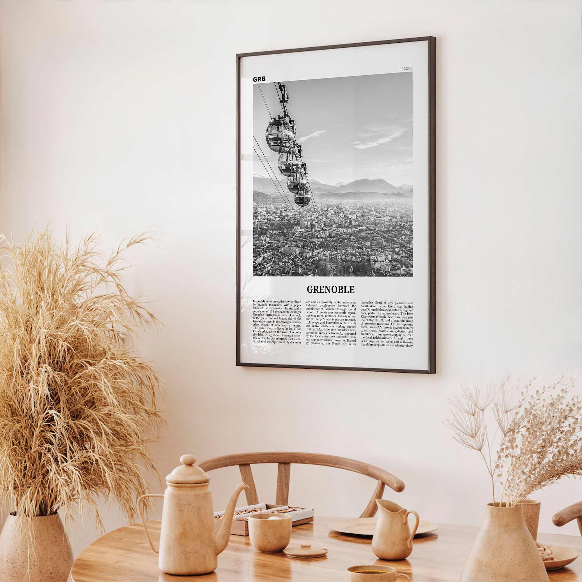 Grenoble Print Black and White, Grenoble Wall Art, Grenoble Poster, Grenoble Photo, Grenoble Decor, France, Grenoblo, Rhône-Alpes, Europe