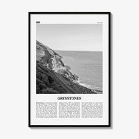 Greystones Print Black and White, Greystones Wall Art, Greystones Poster, Greystones Photo, Greystones Wall Décor, Greystones Map, Ireland