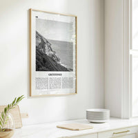 Greystones Print Black and White, Greystones Wall Art, Greystones Poster, Greystones Photo, Greystones Wall Décor, Greystones Map, Ireland