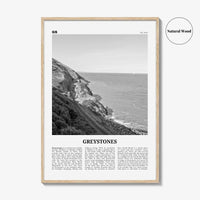 Greystones Print Black and White, Greystones Wall Art, Greystones Poster, Greystones Photo, Greystones Wall Décor, Greystones Map, Ireland