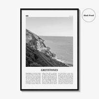 Greystones Print Black and White, Greystones Wall Art, Greystones Poster, Greystones Photo, Greystones Wall Décor, Greystones Map, Ireland