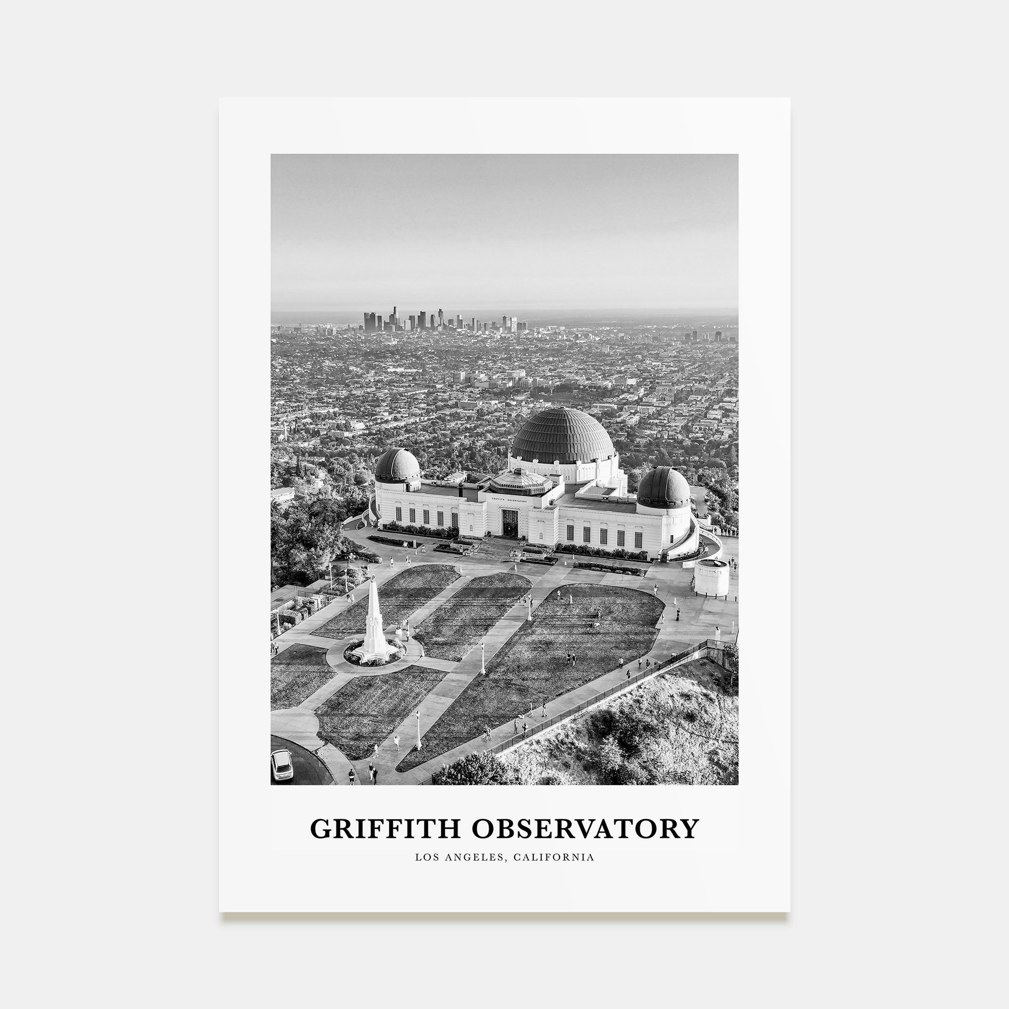 Griffith Observatory Portrait B&W Poster