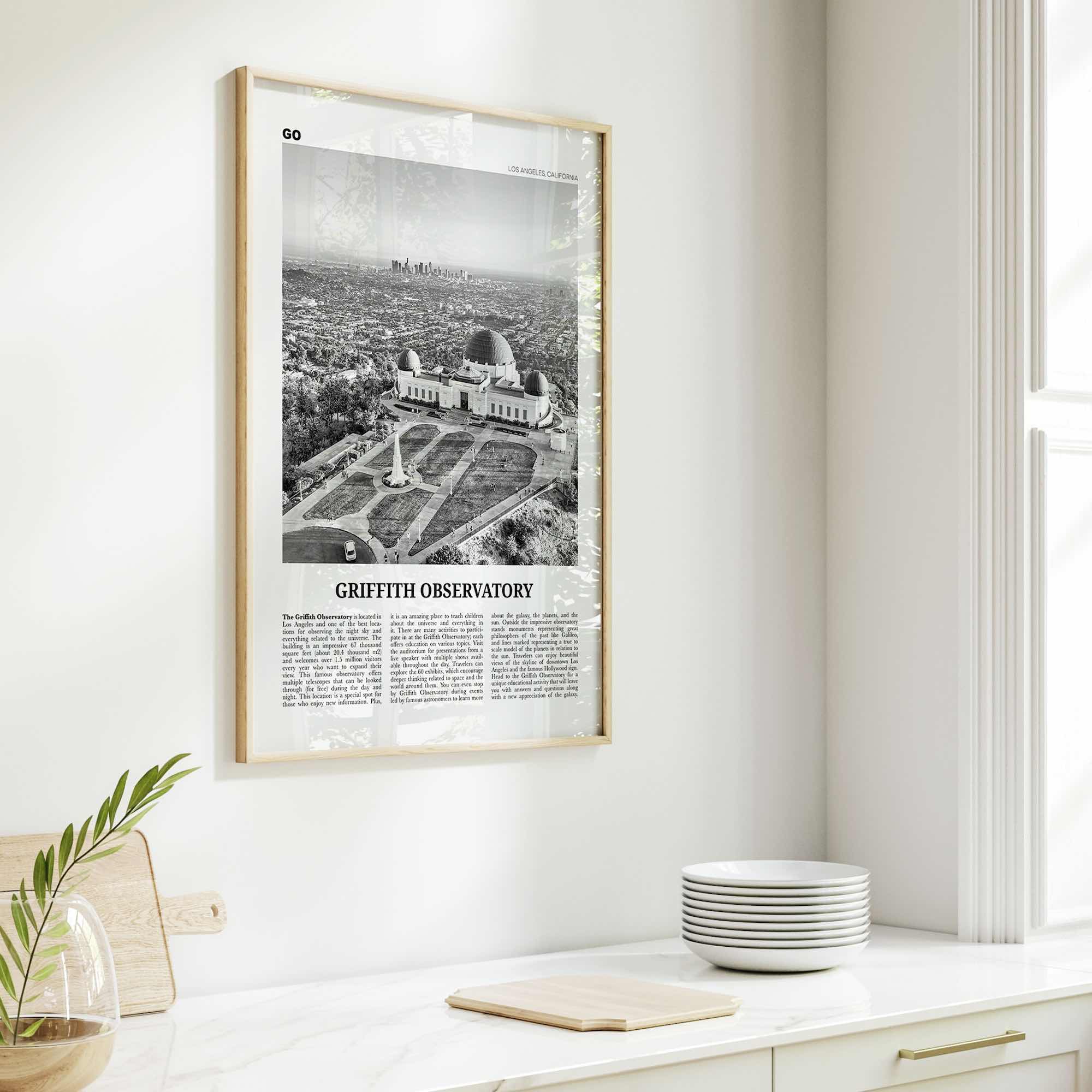 Griffith Observatory Print Black and White, Griffith Observatory Wall Art, Griffith Observatory Poster, Griffith Observatory Photo