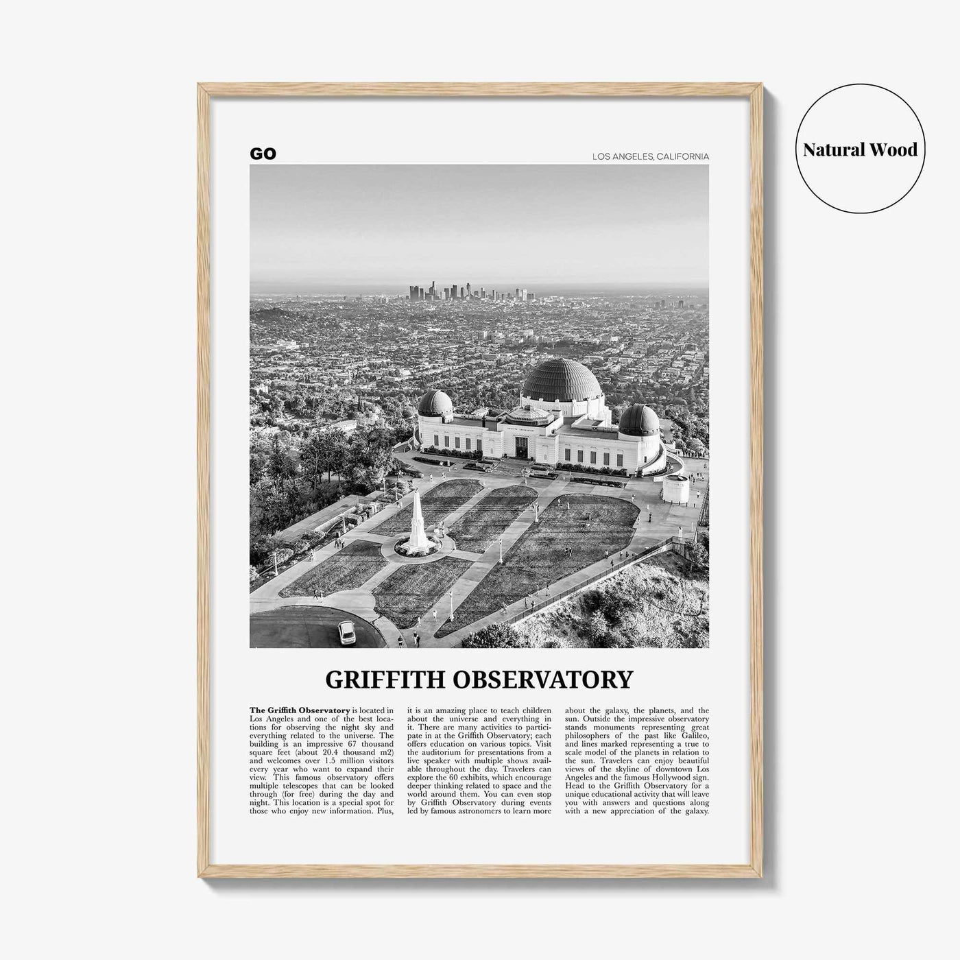 Griffith Observatory Print Black and White, Griffith Observatory Wall Art, Griffith Observatory Poster, Griffith Observatory Photo