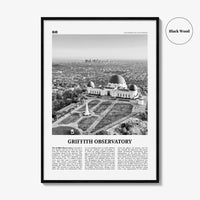 Griffith Observatory Print Black and White, Griffith Observatory Wall Art, Griffith Observatory Poster, Griffith Observatory Photo