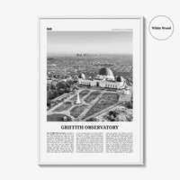 Griffith Observatory Print Black and White, Griffith Observatory Wall Art, Griffith Observatory Poster, Griffith Observatory Photo
