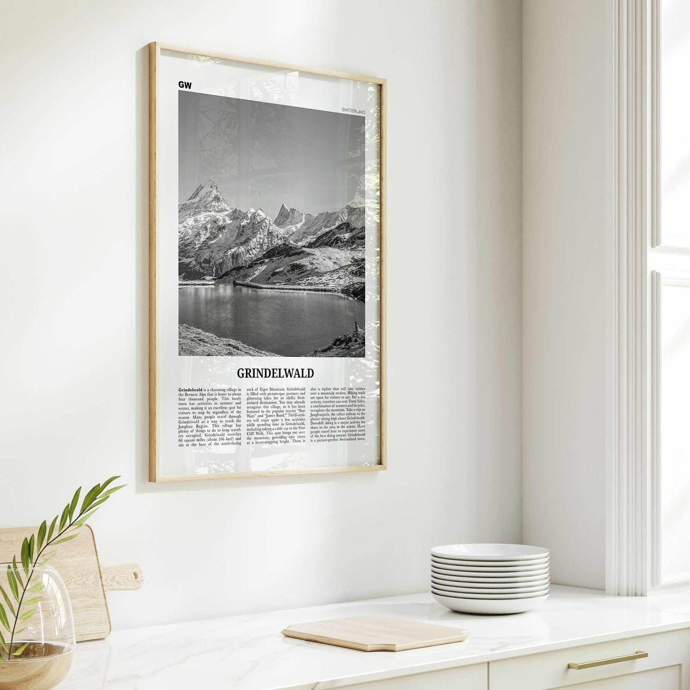 Grindelwald Print Black and White, Grindelwald Wall Art, Grindelwald Poster, Grindelwald Photo Grindelwald Décor Grindelwald Map Switzerland
