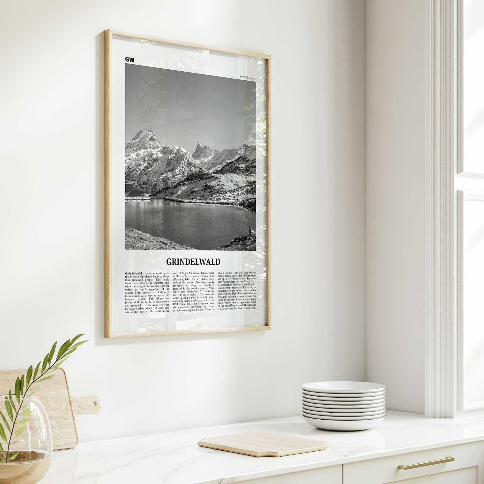 Grindelwald Print Black and White, Grindelwald Wall Art, Grindelwald Poster, Grindelwald Photo Grindelwald Décor Grindelwald Map Switzerland