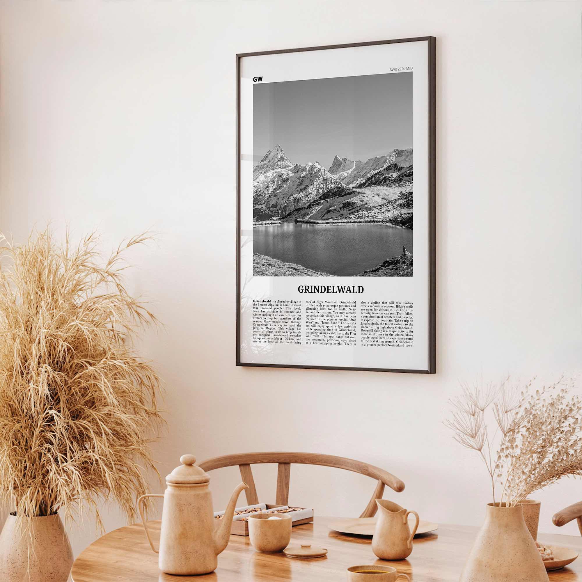 Grindelwald Print Black and White, Grindelwald Wall Art, Grindelwald Poster, Grindelwald Photo Grindelwald Décor Grindelwald Map Switzerland