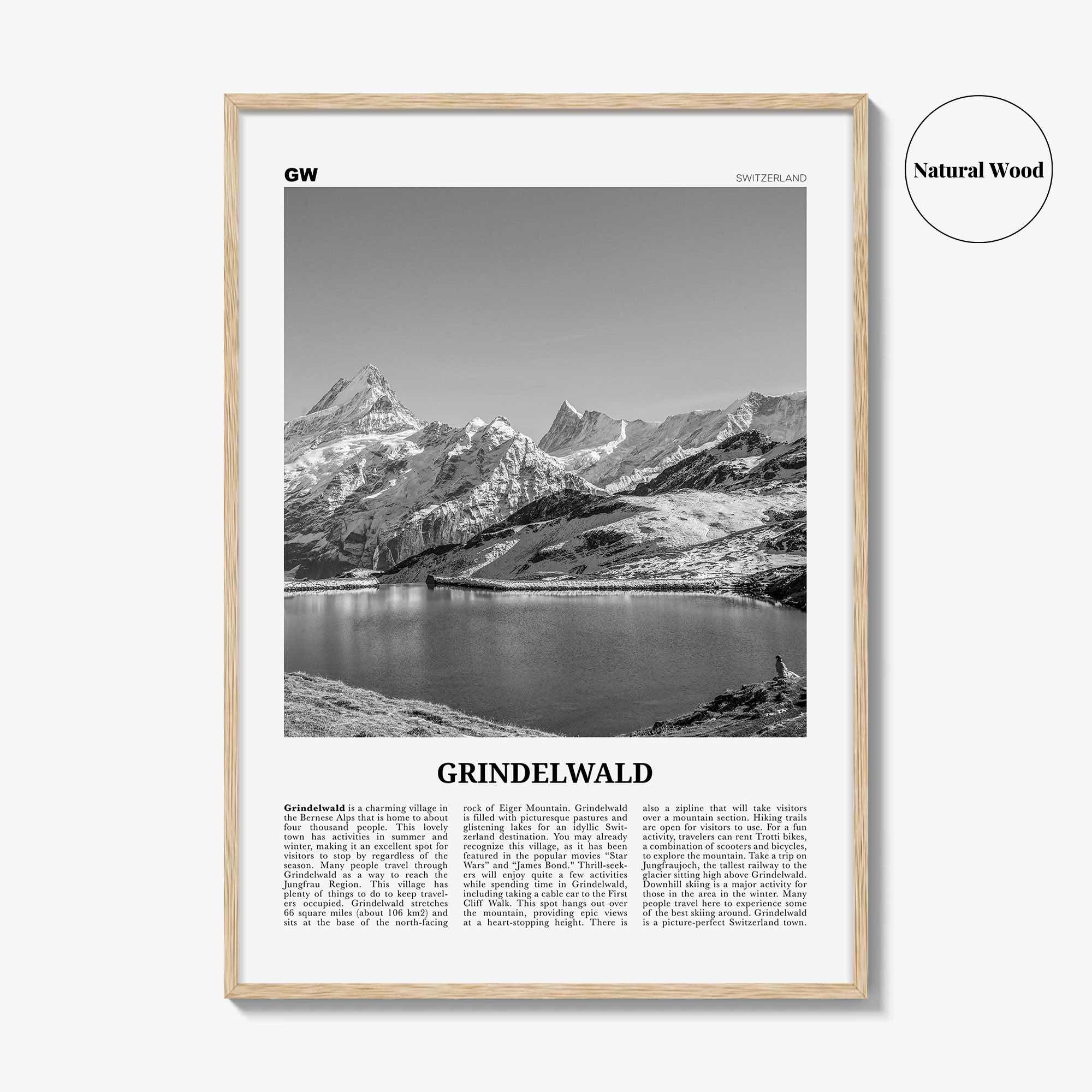 Grindelwald Print Black and White, Grindelwald Wall Art, Grindelwald Poster, Grindelwald Photo Grindelwald Décor Grindelwald Map Switzerland