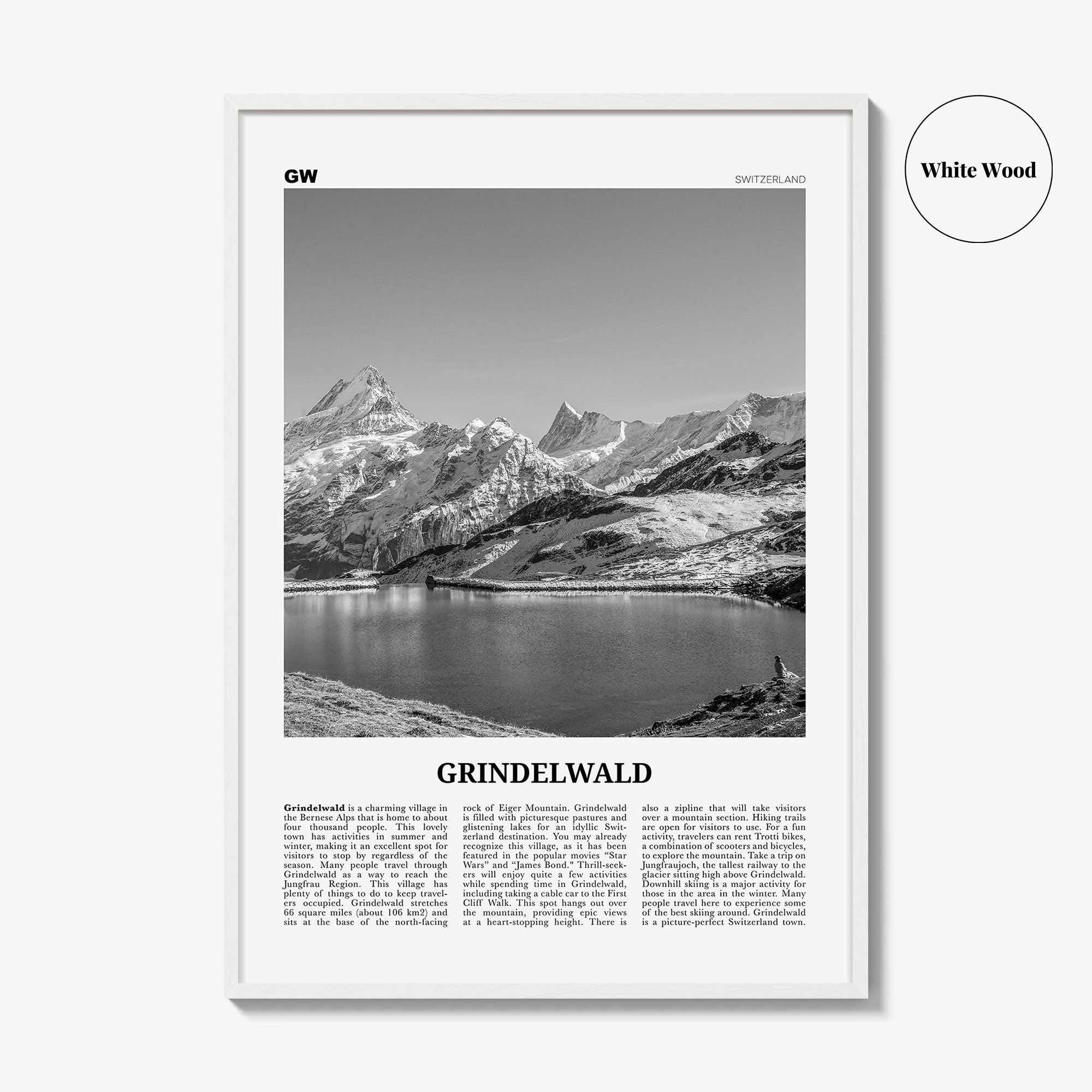 Grindelwald Print Black and White, Grindelwald Wall Art, Grindelwald Poster, Grindelwald Photo Grindelwald Décor Grindelwald Map Switzerland