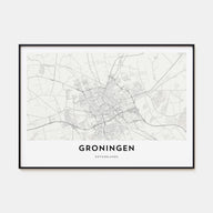 Groningen Map Landscape Poster