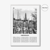 Groningen Print Black and White, Groningen Wall Art, Groningen Poster, Groningen Photo, Groningen Wall Décor, Groningen Map, Netherlands