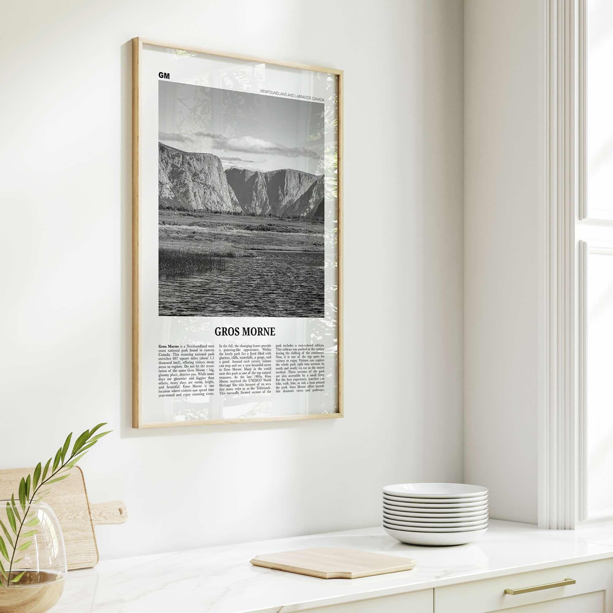 Gros Morne Print Black and White, Gros Morne Wall Art, Gros Morne Poster, Gros Morne Photo, Gros Morne Wall Décor, Gros Morne Map, Canada