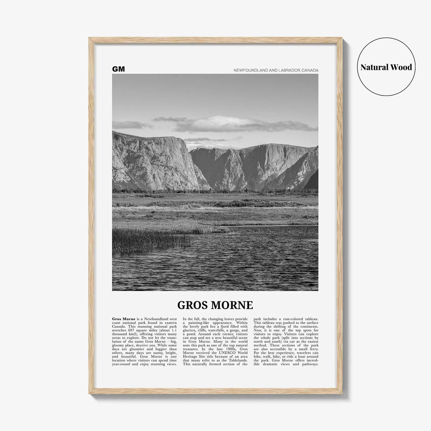 Gros Morne Print Black and White, Gros Morne Wall Art, Gros Morne Poster, Gros Morne Photo, Gros Morne Wall Décor, Gros Morne Map, Canada