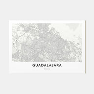 Guadalajara Map Landscape Poster