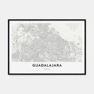 Guadalajara Map Landscape Poster