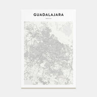 Guadalajara Map Portrait Poster