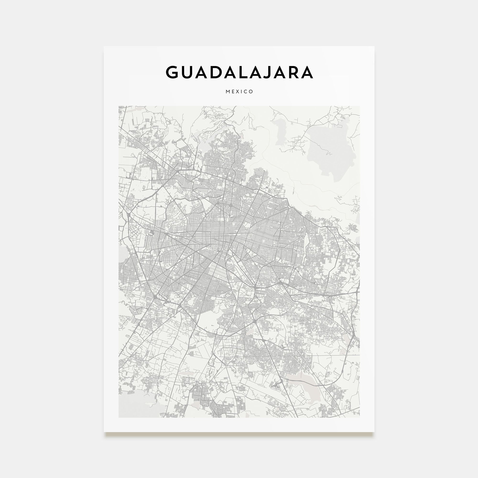 Guadalajara Map Portrait Poster