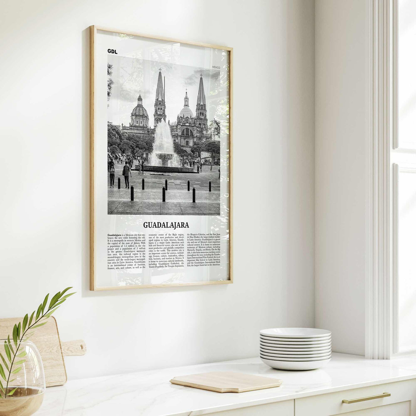 Guadalajara Print Black and White No 1, Guadalajara Wall Art, Guadalajara Poster, Guadalajara Photo, Mexico, México, Jalisco, America
