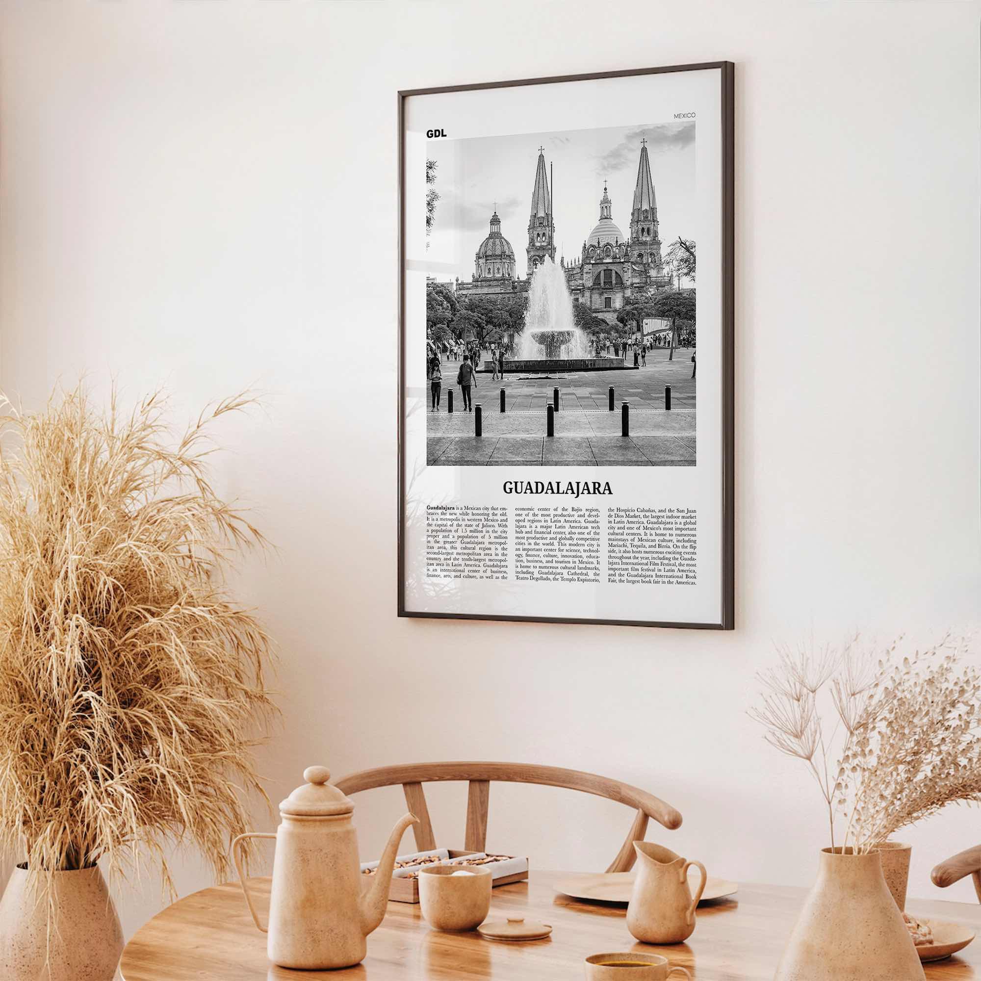 Guadalajara Print Black and White No 1, Guadalajara Wall Art, Guadalajara Poster, Guadalajara Photo, Mexico, México, Jalisco, America