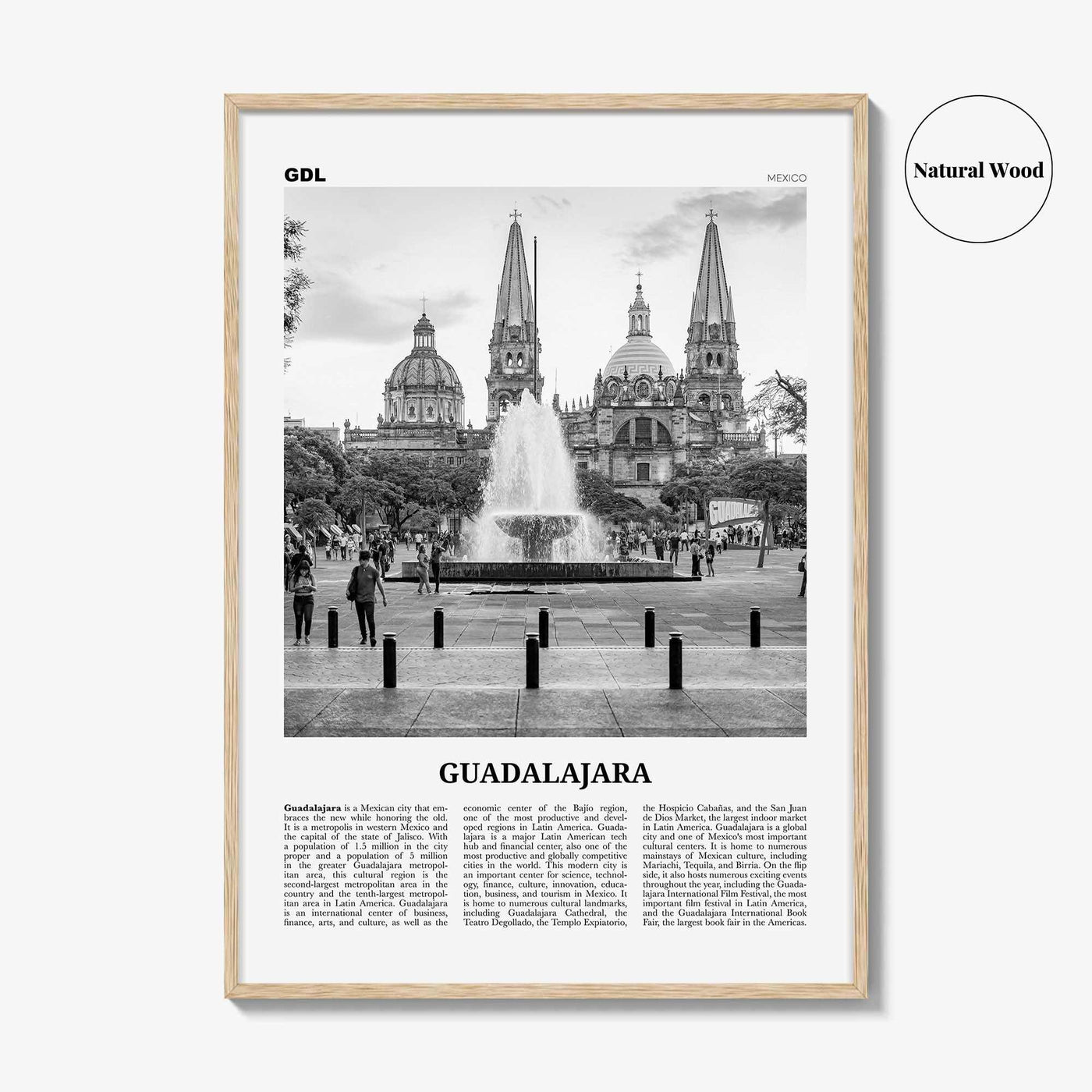 Guadalajara Print Black and White No 1, Guadalajara Wall Art, Guadalajara Poster, Guadalajara Photo, Mexico, México, Jalisco, America