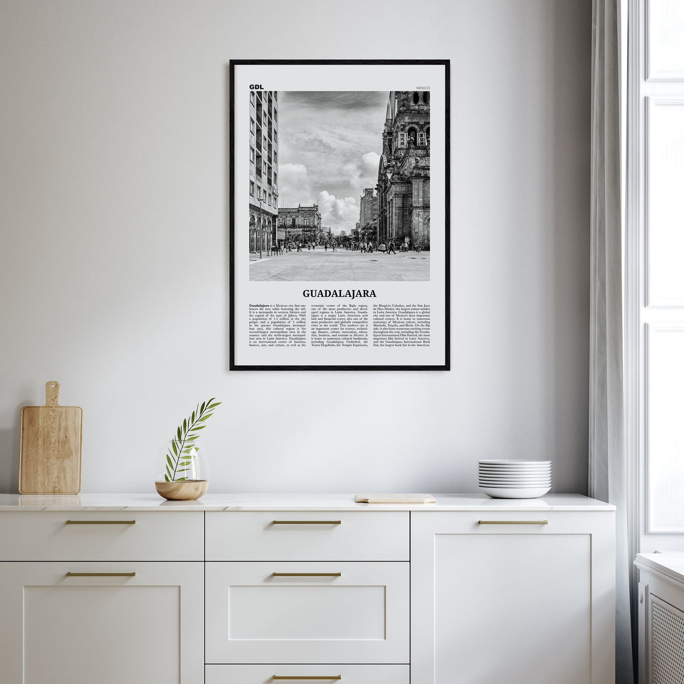 Guadalajara Travel B&W No 2 Poster