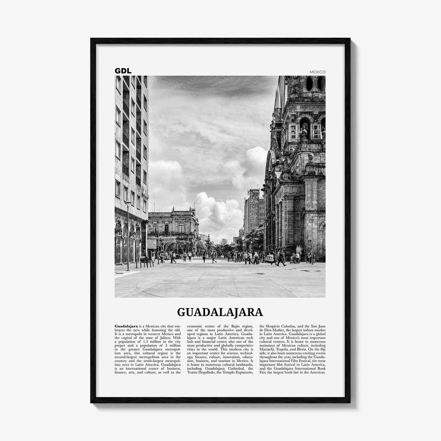 Guadalajara Print Black and White No 2, Guadalajara Wall Art, Guadalajara Poster, Guadalajara Photo, Mexico, México, Jalisco, North America