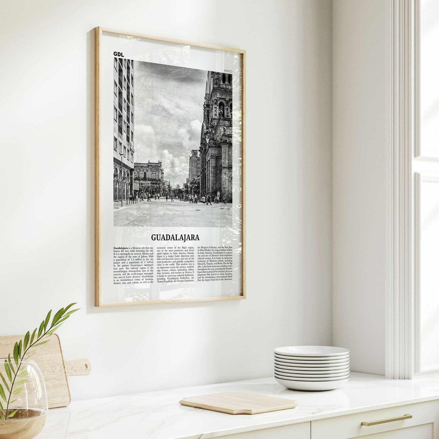 Guadalajara Print Black and White No 2, Guadalajara Wall Art, Guadalajara Poster, Guadalajara Photo, Mexico, México, Jalisco, North America