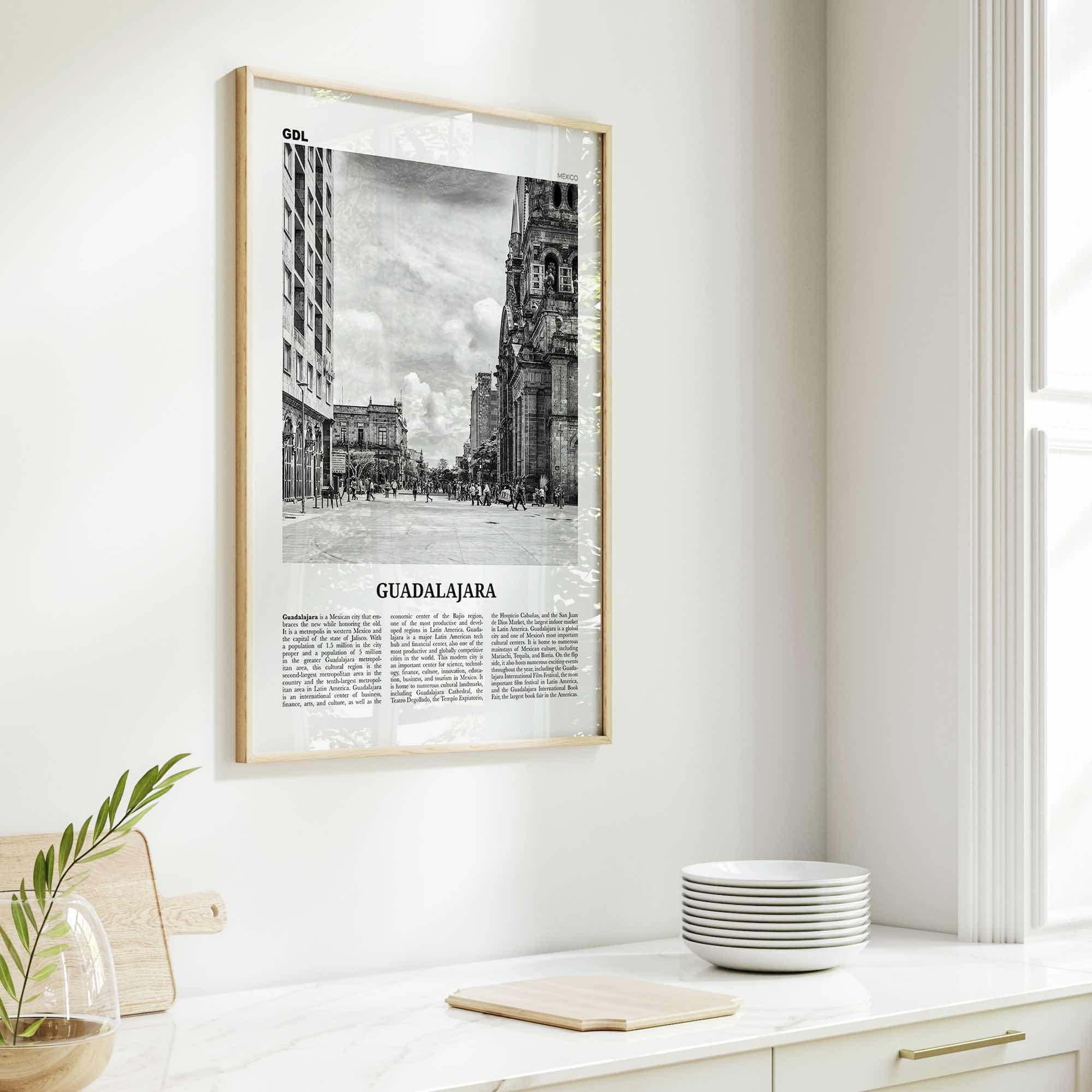 Guadalajara Print Black and White No 2, Guadalajara Wall Art, Guadalajara Poster, Guadalajara Photo, Mexico, México, Jalisco, North America