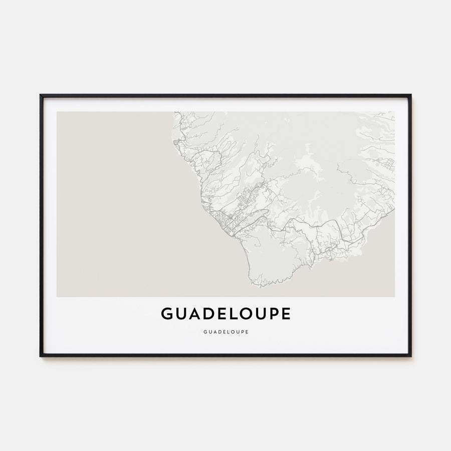 Guadeloupe Map Landscape Poster