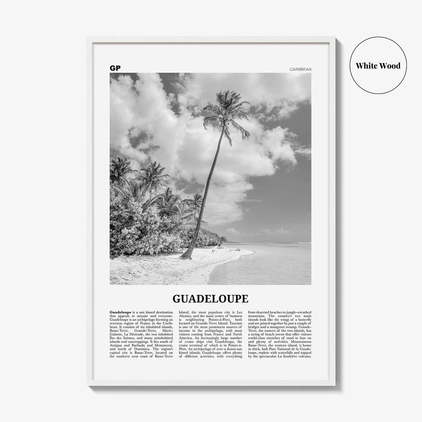 Guadeloupe Print Black and White, Guadeloupe Wall Art, Guadeloupe Poster, Guadeloupe Photo, Guadeloupe Wall Decor, Gwadloup, Caribbean