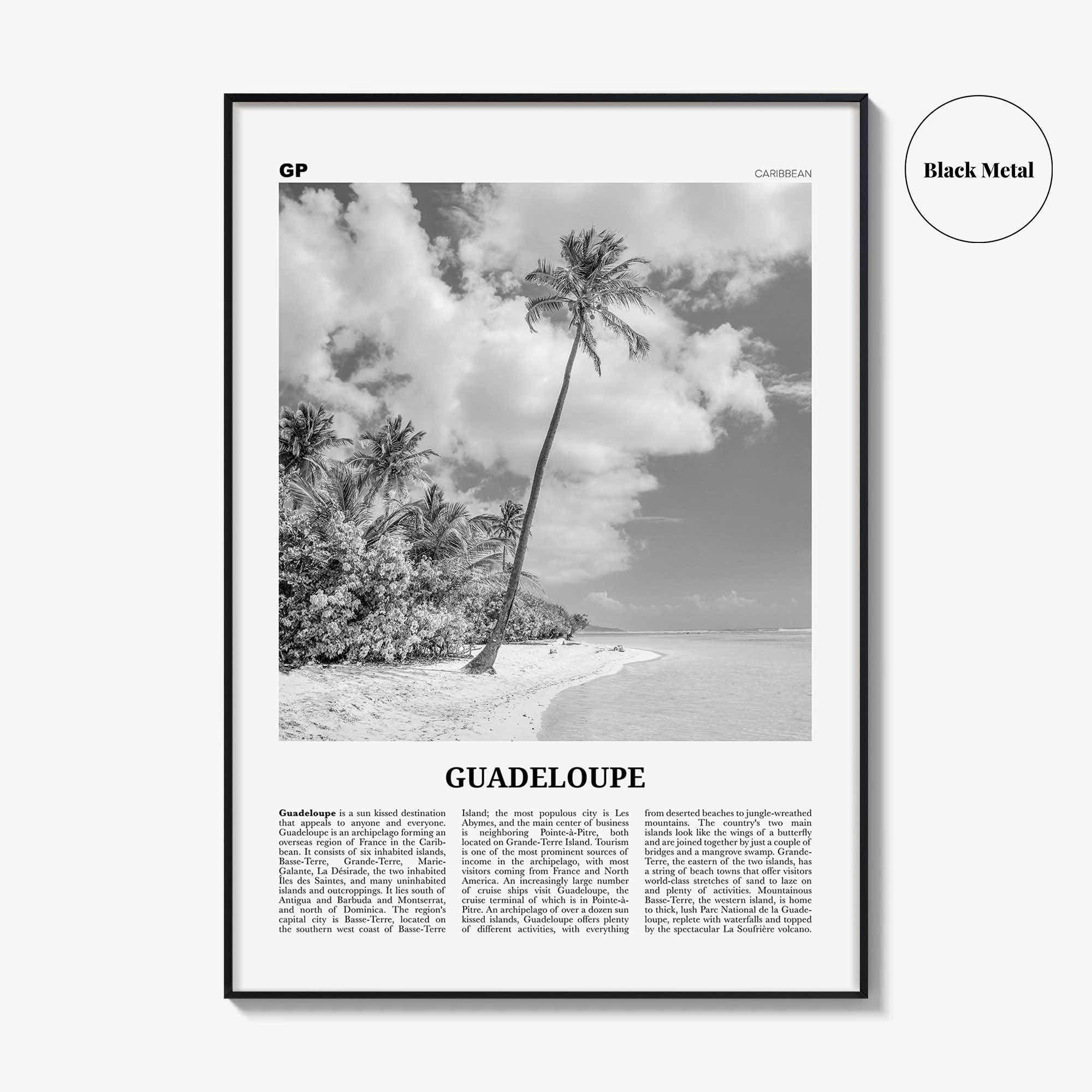Guadeloupe Print Black and White, Guadeloupe Wall Art, Guadeloupe Poster, Guadeloupe Photo, Guadeloupe Wall Decor, Gwadloup, Caribbean