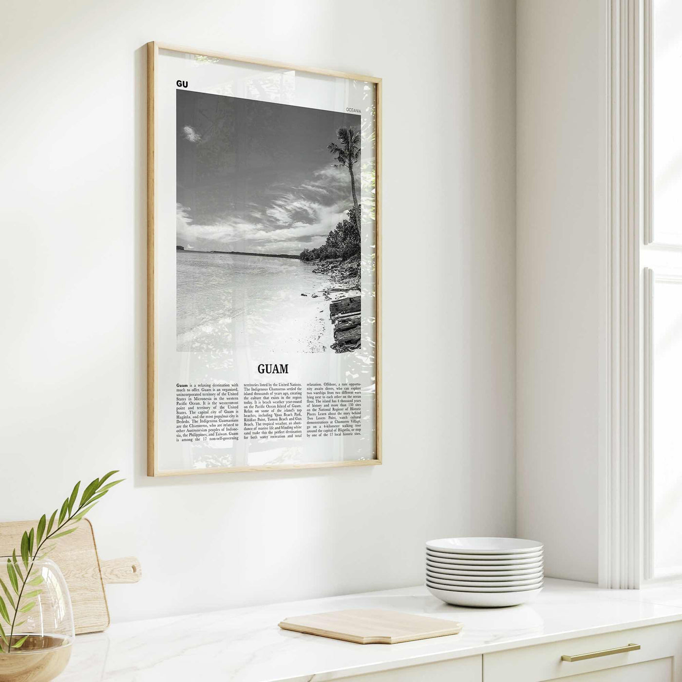 Guam Print Black and White, Guam Wall Art, Guam Poster, Guam Photo, Guam Wall Decor, Country Art Print, Guåhån, Dededo, Hagåtña, Oceania