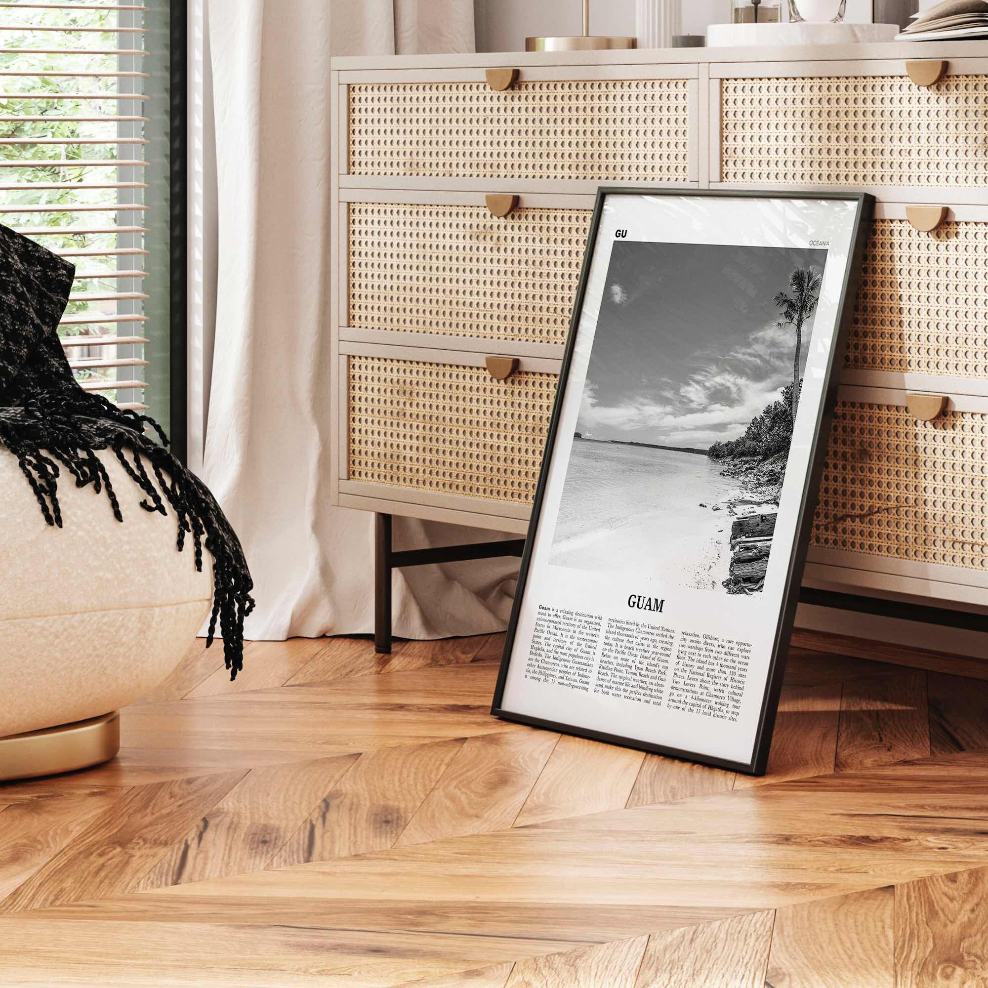 Guam Print Black and White, Guam Wall Art, Guam Poster, Guam Photo, Guam Wall Decor, Country Art Print, Guåhån, Dededo, Hagåtña, Oceania