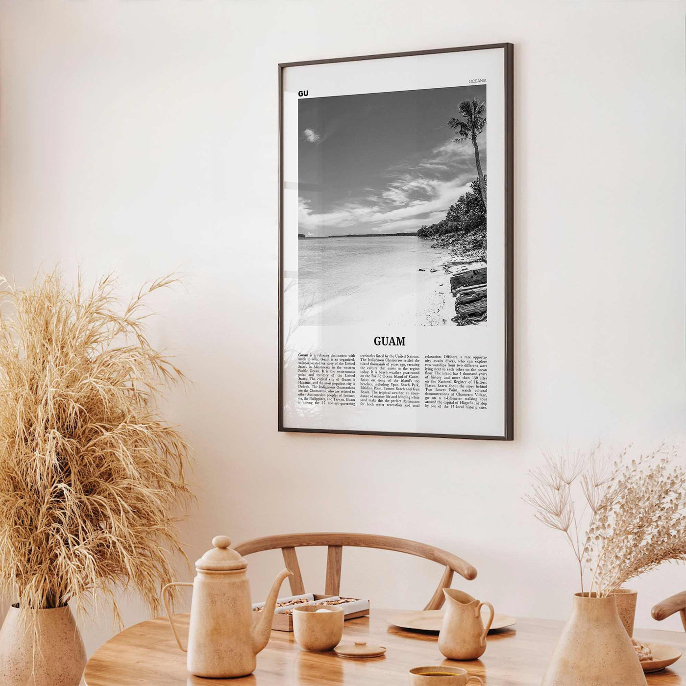 Guam Print Black and White, Guam Wall Art, Guam Poster, Guam Photo, Guam Wall Decor, Country Art Print, Guåhån, Dededo, Hagåtña, Oceania