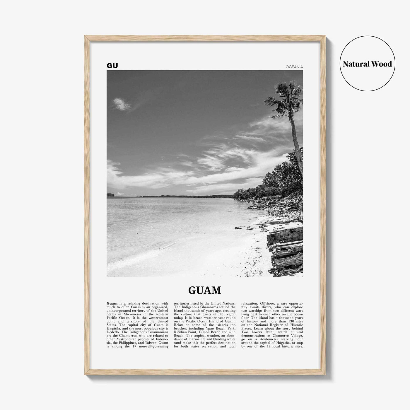 Guam Print Black and White, Guam Wall Art, Guam Poster, Guam Photo, Guam Wall Decor, Country Art Print, Guåhån, Dededo, Hagåtña, Oceania