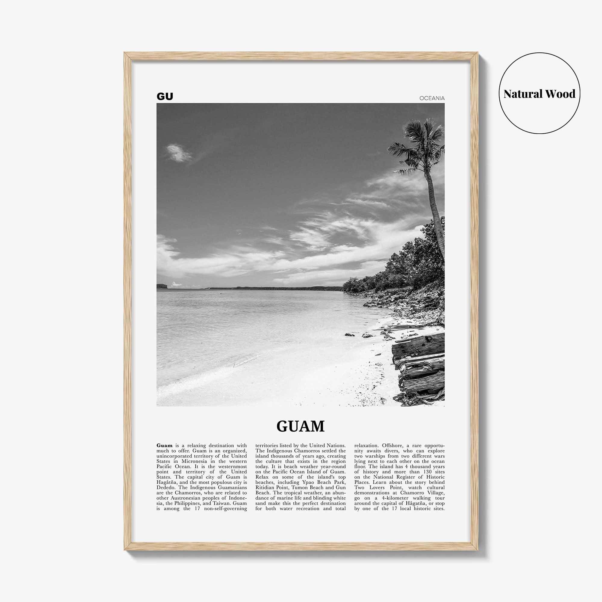 Guam Print Black and White, Guam Wall Art, Guam Poster, Guam Photo, Guam Wall Decor, Country Art Print, Guåhån, Dededo, Hagåtña, Oceania
