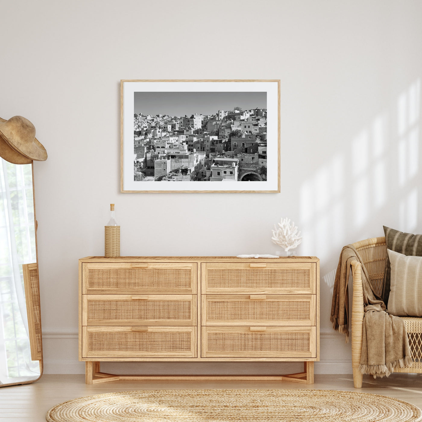 Guanajuato City Landscape B&W Poster