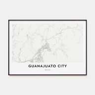 Guanajuato City Map Landscape Poster