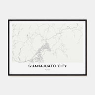 Guanajuato City Map Landscape Poster