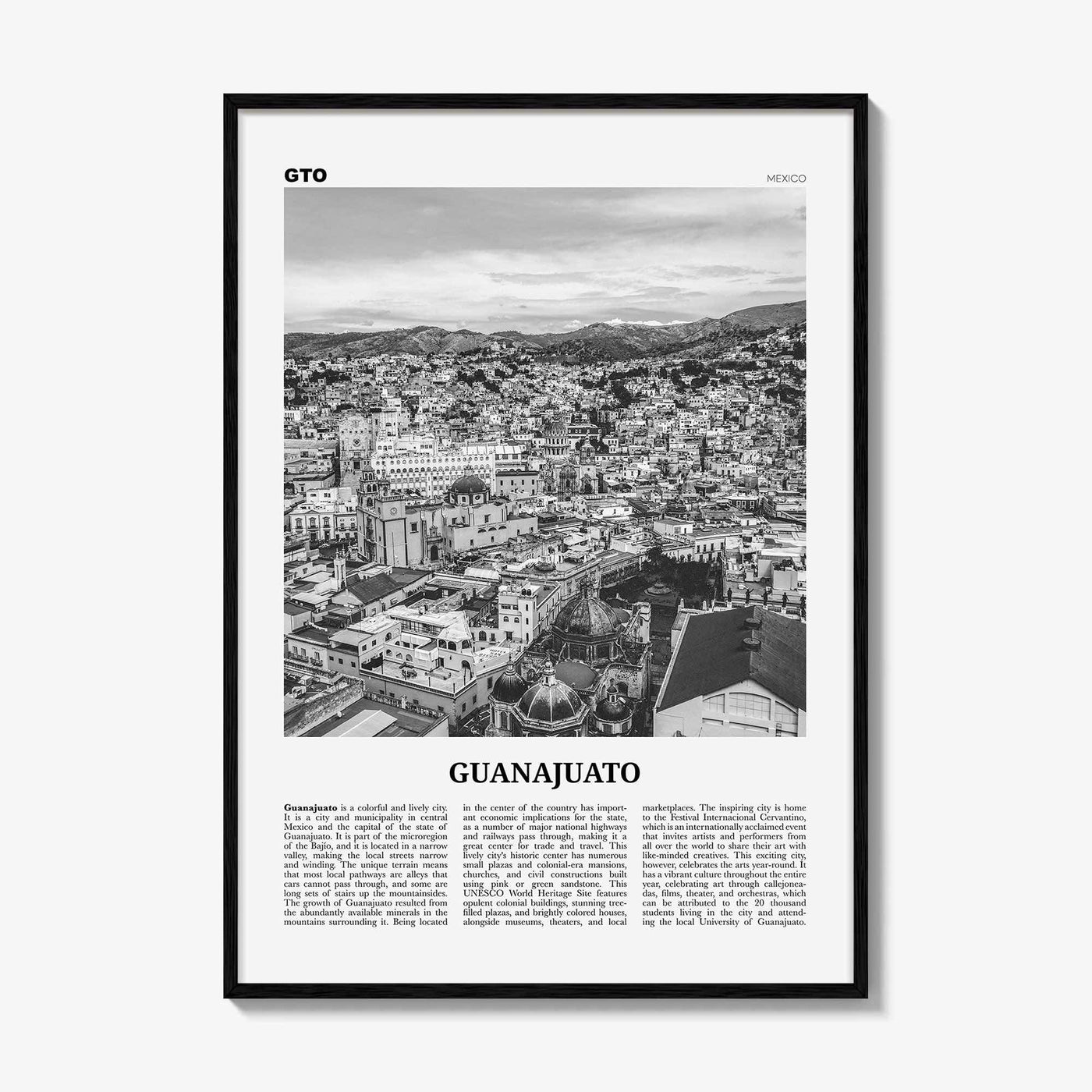 Guanajuato City Print Black and White, Guanajuato Wall Art, Guanajuato Poster, Guanajuato Photo, Guanajuato Wall Decor, Mexico