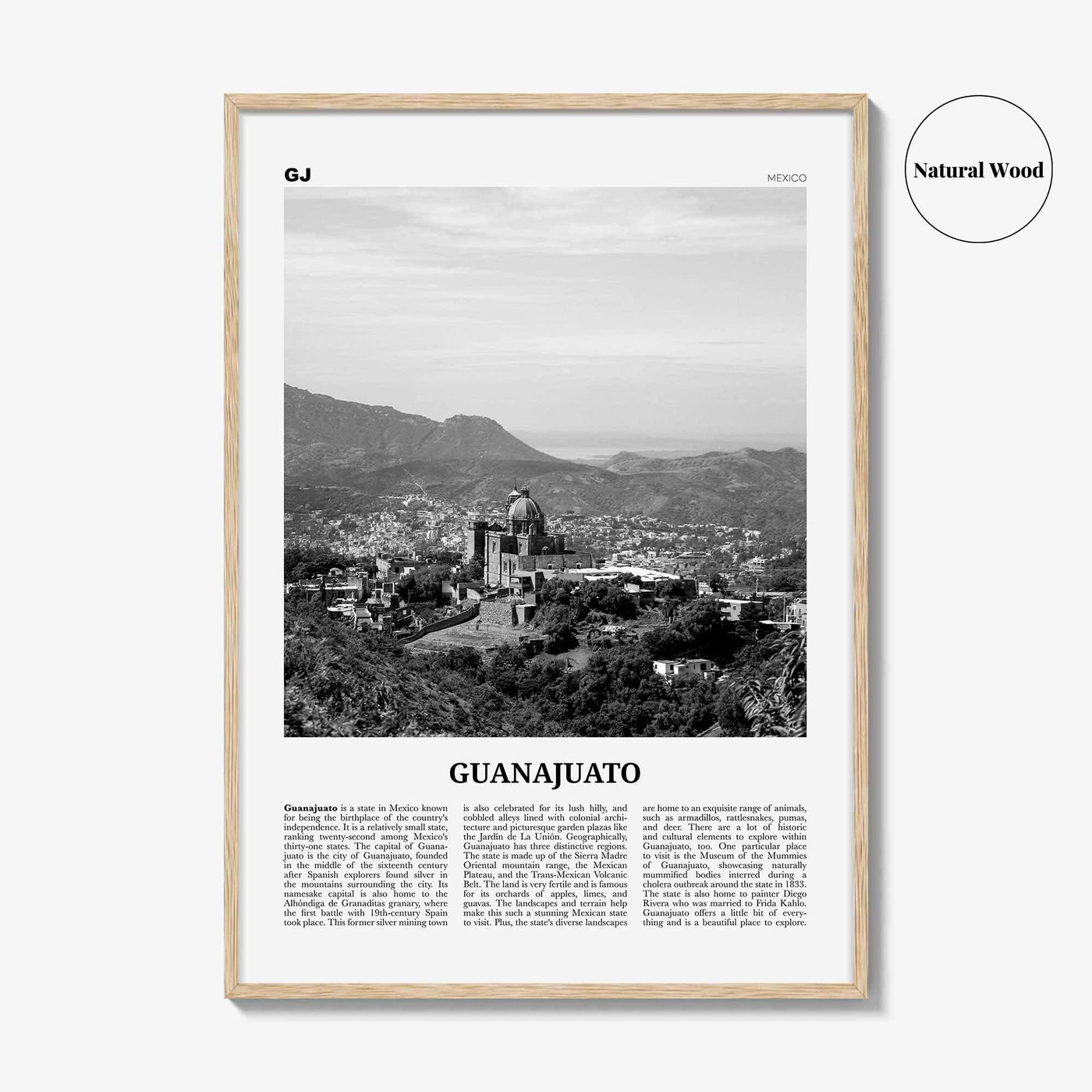 Guanajuato State Print Black and White, Guanajuato Wall Art, Guanajuato Poster, Guanajuato Photo, Guanajuato Wall Décor, Guanajuato Map